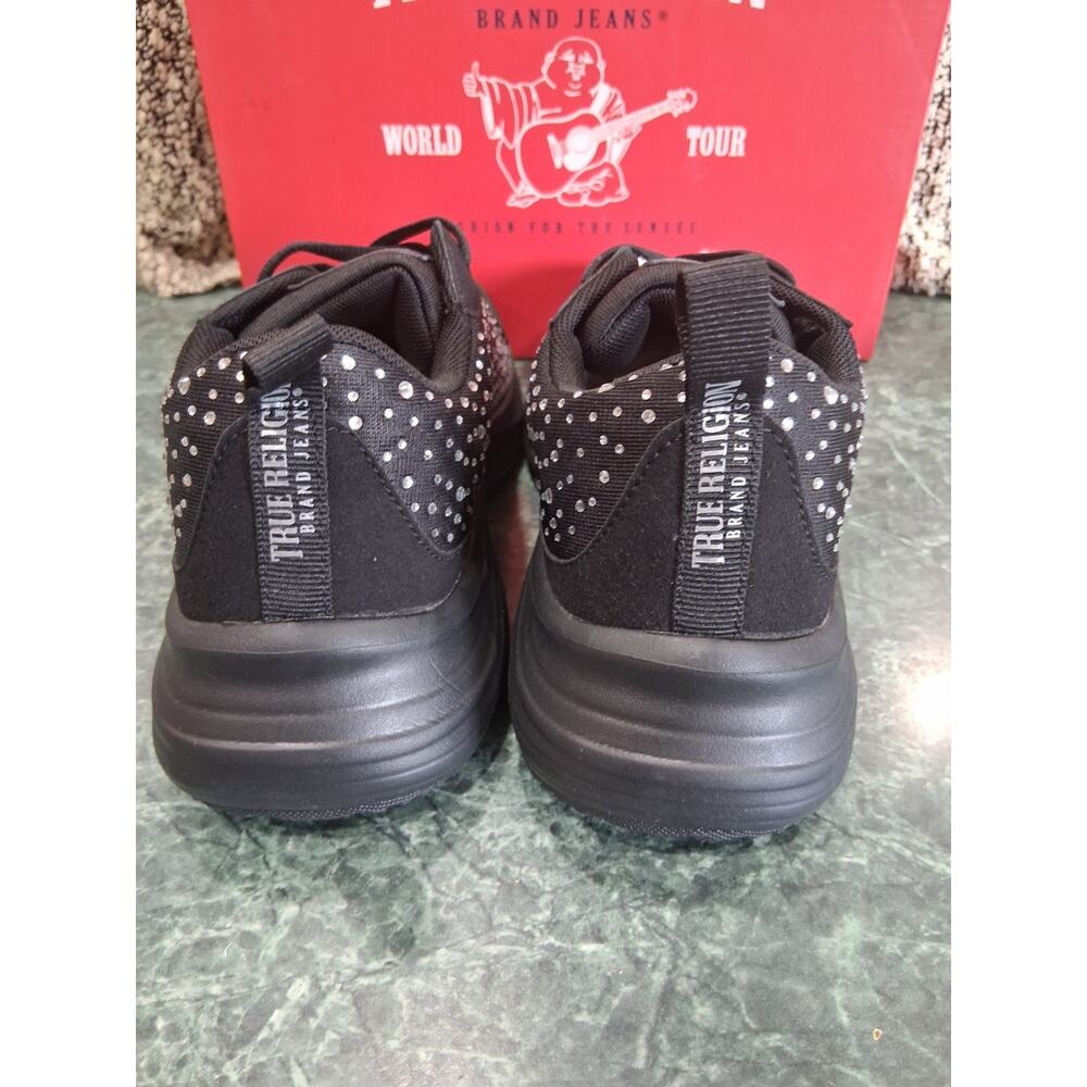 TRUE RELIGION NEW KATIE Black Bling Sparkle Women's Walking Sneaker Size 10 $79 - Picture 4 of 10
